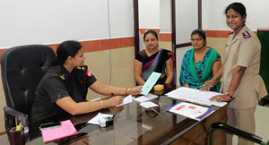 Army Medical Officer checking the ladies during the Health Check-up Camp at Military Hospital, Jodhpur