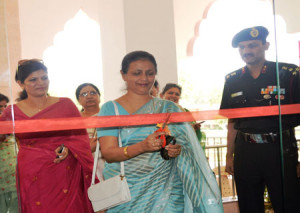Mrs Lina Mathews, Zonal President  Konark Army Wives Welfare Association (AWWA) Inaugrating Medical Camp at Military Hosp-1