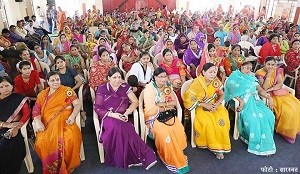 ब्यावर में आयोजित जननी सम्मान समारोह में भाग लेती मातृशक्ति।