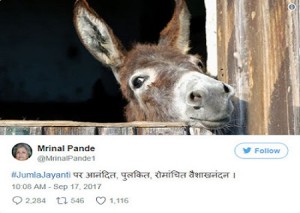 tweet of mrinal pandey